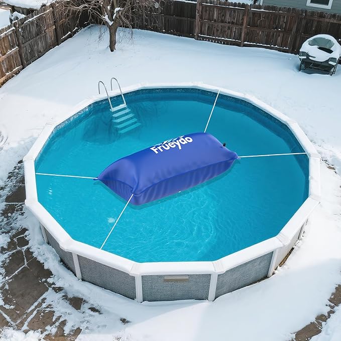 4x8 Ft Inflatable Pool Pillow for Above Ground Pool – Frueydo Heavy Duty Air Pillow for Outdoor Swimming Pools, Portable Pools Cover Cold Resistant for Winterizing, Rope Included
