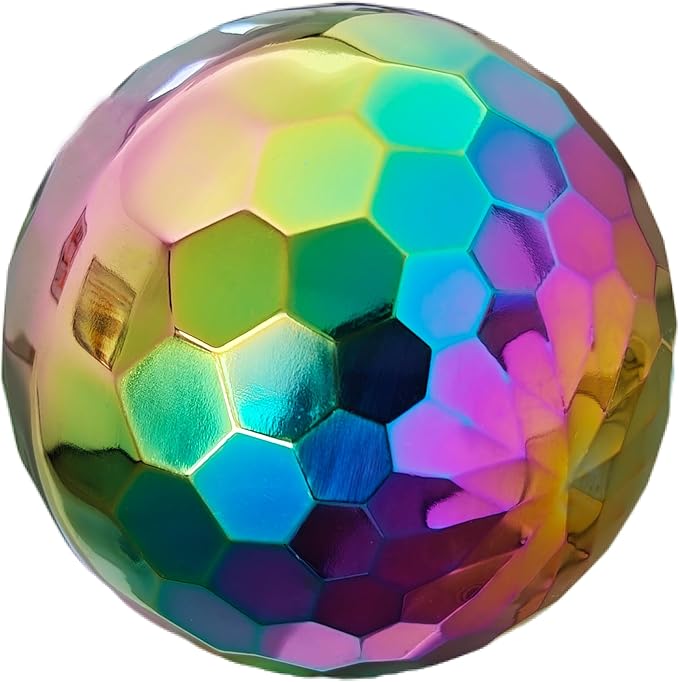 304 Stainless Steel Gazing Ball Sculptures Diamond Ball Decoration Mirror Hollow Decor Ball Reflective Garden Sphere Hollow Metal Ball Ornament Statues Gazing Globe for Home Garden (Rainbow 6 inch)