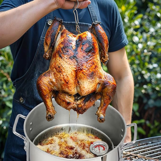 Red Mountain Valley 36Qt Turkey Fryer with Propane Burners, Aluminum Turkey Fryer Pot Basket, Propane Deep Fryer for Outdoor Cooking, Seafood Boil with Spigot,Timer, Marinade Injector, Turkey Rack