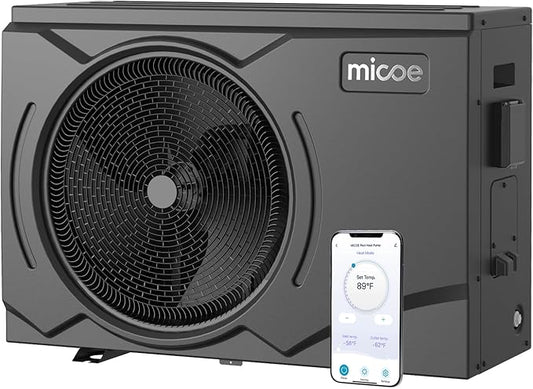 MICOE 100000 BTU Energy Efficient Electric Pool Heat Pump for Above Ground Pools Up to 36ft & 26,000 Gallons, Electric Swimming Pool Heat Pump with Large Heating Capacity