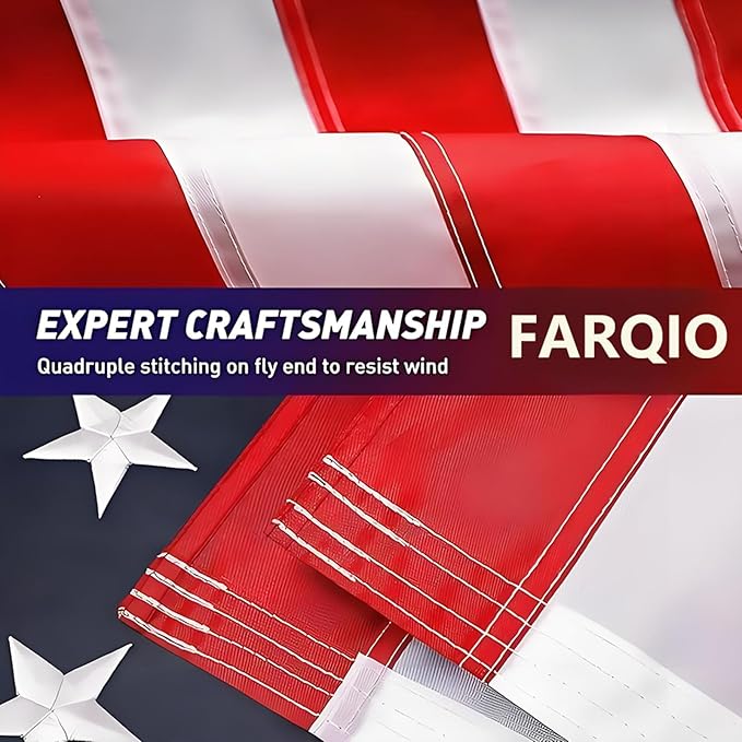 American Flag 2.5 x 4 Pole Sleeve, American Flags For Outside Banner Style,New 420D Polyester, Heavy Duty Durable TearProof, Embroidered Stars, Sewn Stripes,, UV Protection，Outdoor Flag (Pole NOT Included)
