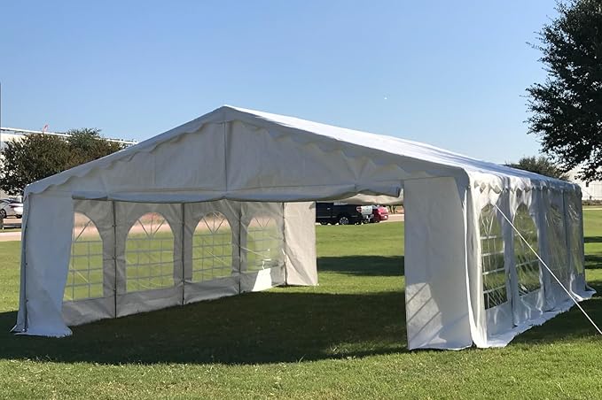 DELTA 26'x20' Budget PE Party Tent + (3) Long Storage Bags, Tents for Parties Outdoor Large Commercial Canopy Wedding Event Tent with Removable Sidewalls for Patio Outdoor Events