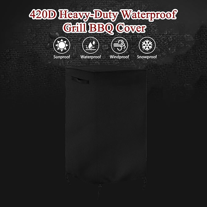 Smoker Cover Fit for Pit Boss Grills PBV3G1 Vertical Smoker, Outdoor Waterproof Grill BBQ Grill Cover Outdoor Grill Cover Vertical Smoker Cover（24" D x 23" W x 47" H）