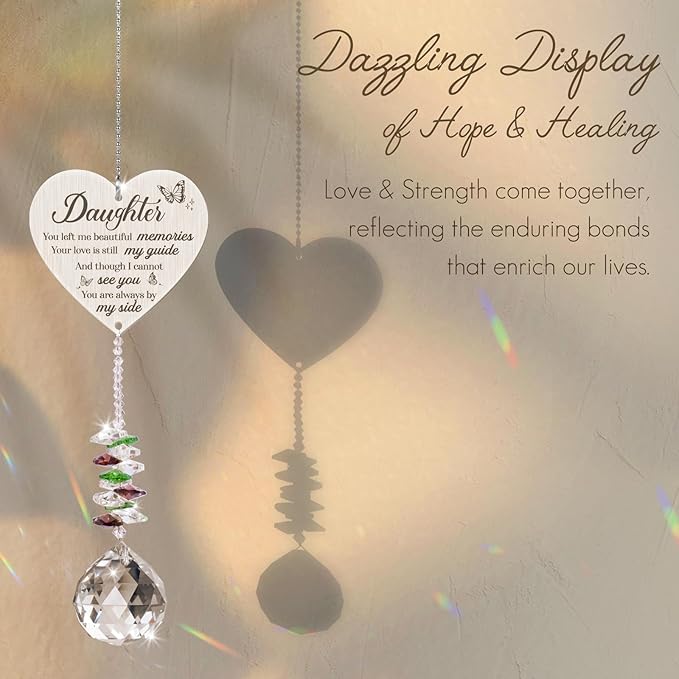 Memorial Gifts for Loss of Daughter,Bereavement Suncatcher Crystal Rainbow Maker,Elegant Keepsake for Deceased Daughter,Durable Sympathy Gift