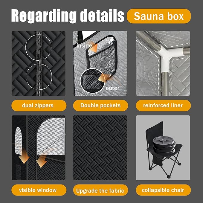 Nirvix Upgraded Portable Sauna for Home, Folding Chair, 3L High Capacity Steamer, Sauna Box for Relaxation, Detoxification, Personal Sauna Tent with Remote Control, for Indoor, Outdoor, Gym