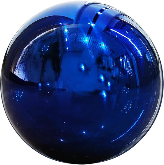 Gazing Ball Stainless Steel Gazing Globe Mirror Reflective Garden Sphere Floating Pond Balls Gazing Ball Shiny Home Outdoor Ornament (Blue, 10 inch)