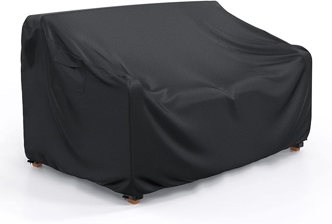 Patio Sofa Cover Waterproof - Heavy Duty 3-Seater Outdoor Couch Cover Patio Furniture Covers with Air Vent and Handles, 78" L×42" D×32" H, Black