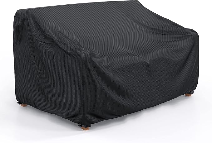 Patio Sofa Cover Waterproof - Heavy Duty 3-Seater Outdoor Couch Cover Patio Furniture Covers with Air Vent and Handles, 85" L×35" D×35" H, Black