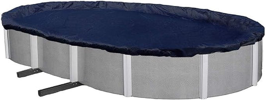 Aboveground Pool Winter Cover, Fits 15’ x 24’ Oval, Solid Blue – Includes Winch and Cable for Easy Installation, Superior Strength & Durability, Treated for UV Protection, WC1524OV
