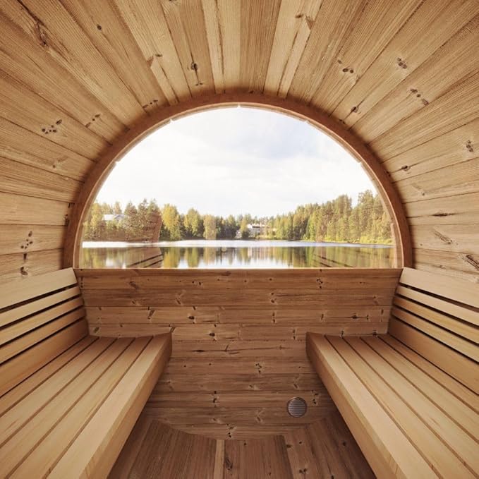 Sauna Barrel, Ergo-Series Backyard Sauna Barrel (Sauna Heater & Sauna Stones Included) (Model E6W)