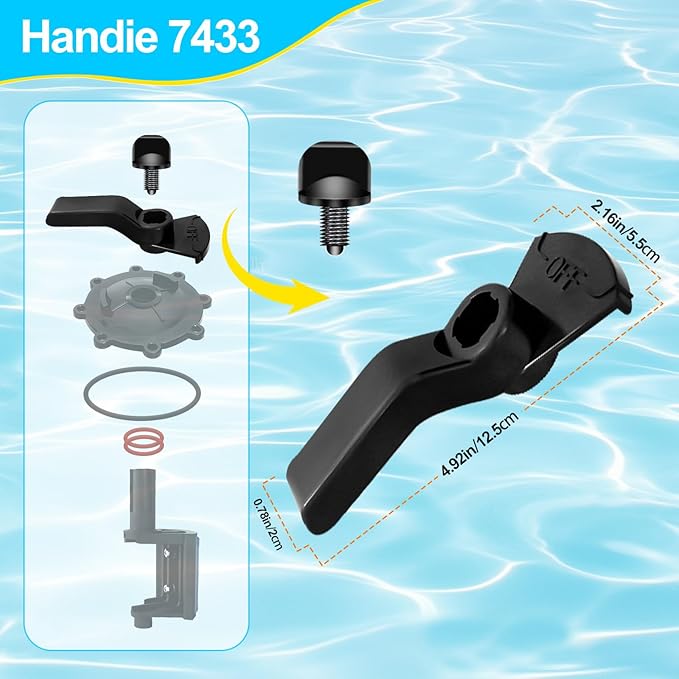 2-Port/3-Port Pool Valve Rebuild Kit Compatible with Jandy 2-way/3-way 4715, 4716, Valve and Gray Includes Handle 7433, Knob 4603, Valve Cover 4606, Diverter Valve 4720 (Pack of 2)