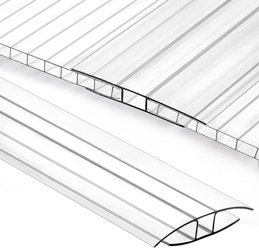 Polycarbonate Greenhouse Panel Connectors – 10 Packs, 4FT H Connectors Fits 4 or 6 MM Panels, UV-Resistant Greenhouse Joining Strips for DIY Garden Greenhouses and Cold Frames
