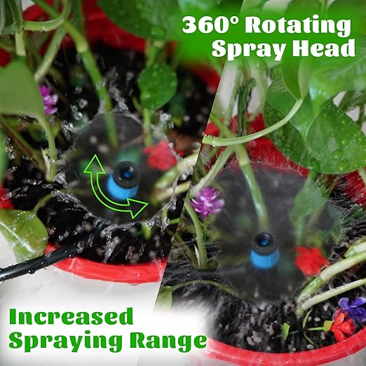 100-FT Irrigation Kit for Garden Greenhouse Automatic Micro Drip Irrigation Kit 90 PCS DIY Automatic Garden Greenhouse, Flower Bed, Terrace, Lawn Irrigation Equipment Set