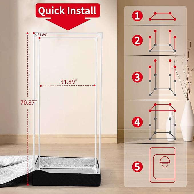 Portable Steam Sauna for Home,Personal Steam Room,Sauna Box,Home Sauna,Steam Sauna Tent for Steam Detox Relaxation Spa (Aluminum Film)