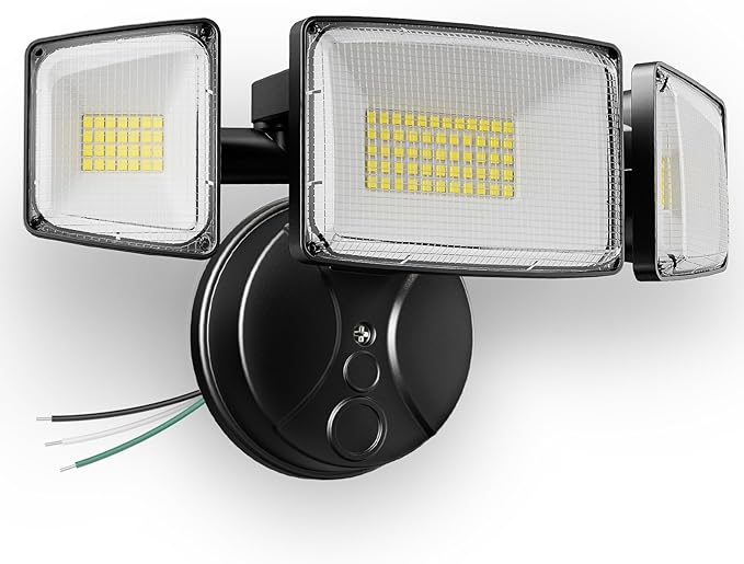 Onforu 80W 9000LM Flood Lights Outdoor, Brightness Security LED Flood Lights with 3 Adjustable Heads, Switch Controlled, IP66 Waterproof 6500K Outside Exterior Flood Light for Yard Garage Eave Patio