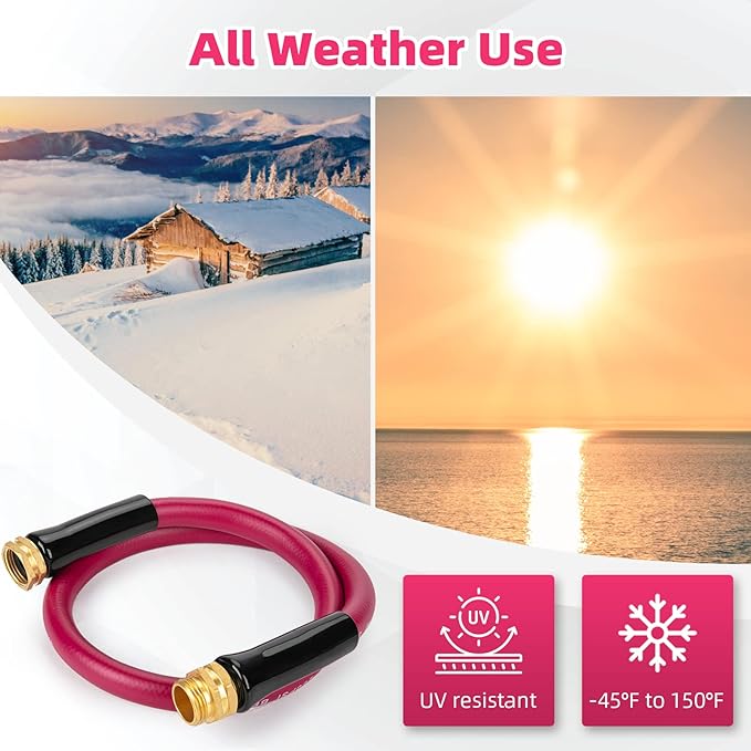 WELLUCK Garden Hose 5/8 in x 25 FT, Heavy Duty Durable Anti Kink Flexible Garden Water Hose for Drinking Water Safe BPA Free, All-weather Lightweight Water Hose for Garden RV Camper Marine