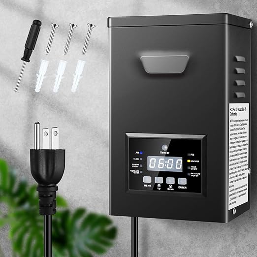 250W Low Voltage Landscape Transformer, 120V AC to 12V/15V(14V) AC Landscape Lighting Transformer with Photocell Sensor & Timer, Weatherproof Outdoor Transformer for Landscape Lighting,Spotlight