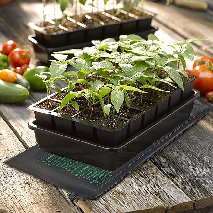 Bestio Seeding Heat Mat 10"x 20.75", 2 Pack Durable Seedling Heat Mat for Seed Starting, UL and MET Certified Waterproof Warming Mat Plant Heating Pad for Seed Germination,Hydroponics, Greenhouses