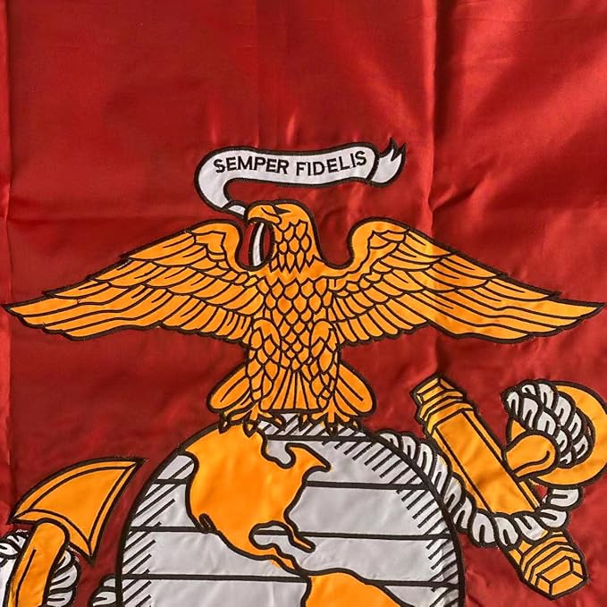 Jayus Embroidered US Marine Corps Military Flags 4x6 Outdoor - 340D Heavy Duty Nylon Double Sided USMC Flag Banner with 2 Grommets