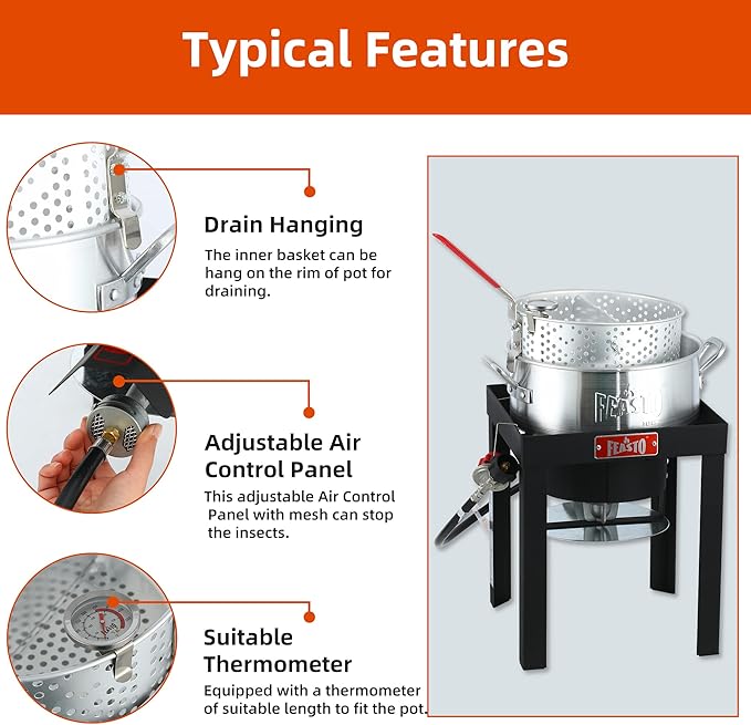 Outdoor Aluminum Fryer Pot (10 QT)