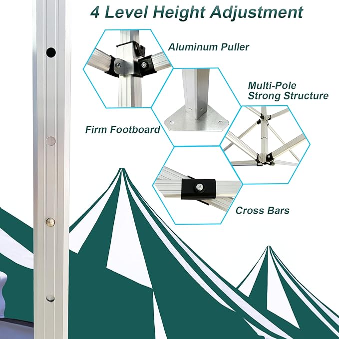 Custom Canopy Tent 10x15 with Logo, Pop Up Canopy Tent Packages for Outdoor and Trade Show Events - Nano-Grade Water Repellent Heavy Duty, Durable (Canopy Top)