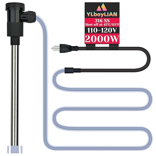 2000W Immersion Water Heater for Hot Tub & Pool – Portable Electric Submersible Heater with Temp Control, Auto Shut-Off, and WiFi Timer for Above Ground Pool, Swimming pool, Bathtub, and Spa