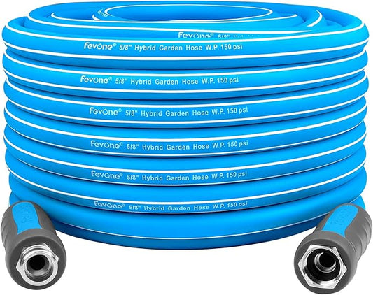 Fevone Garden Hose 105 ft., Lightweight Hybrid Water Hose, Flexible and Durable, Leak-Free Connections