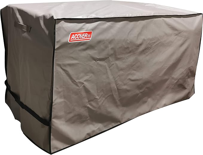 XL Storage Box cover with Straps and Handles, Waterproof Heavy Duty Outdoor Furniture Cover for Keter, Suncast, Lifetime Storage Box (Deck Box Cover, 63"(L)26"(D)28.3"(H)) Brown