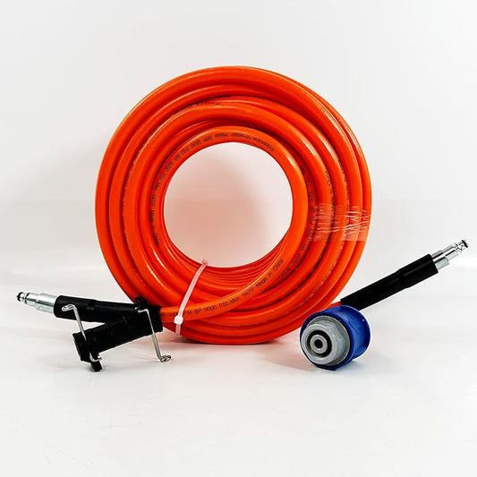 5800PSI/400Bar Ultra Flexible Pressure Washer Hose for Bosch Home Cleaning, 5M-30M High Pressure Extension Tube with Quick-Connect Adapter,(Red/Blue/Yellow/Green/Grey/Orange/Light Blue)(Orange,32FT)