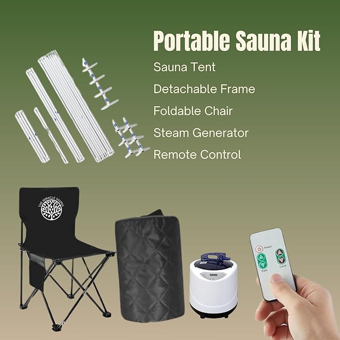 One Person Portable Steam Sauna Tent with 1000W/ 110V Steamer, 40” x 34” x 29”