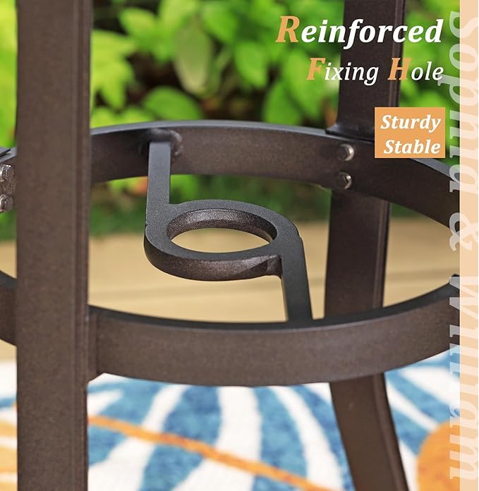Sophia & William Cast Aluminium Patio Bar Height Table Round with 1.97" Umbrella Hole, Premium Bronze Outdoor Tall Pub Height Bistro Table for Porch Balcony Backyard, 32" Dia x 41" H