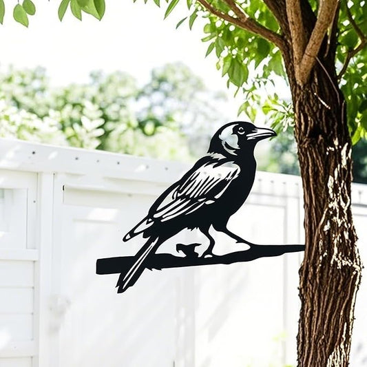 Metal Bird Yard Decor, Enchanting Raven Decoration, Metal Wall Art, Outdoor Garden Statues, The Ideal Gift of Ravens for Dad, Uncle or Grandpa