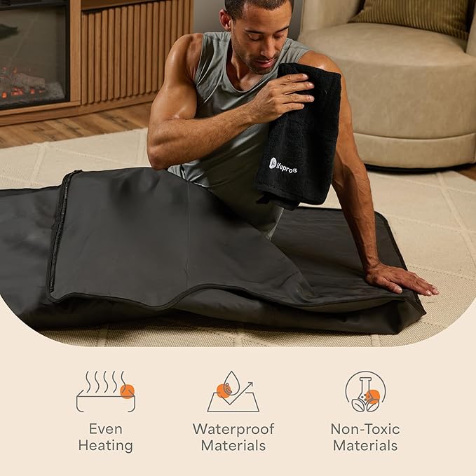LifePro RejuvaWrap Far Infrared Sauna Blanket for Detox & Relaxation – Available in 5 Colors & 3 Models – Portable Sauna Blanket Infrared for Muscle Relief, Circulation & Recovery – 9 Heat Levels