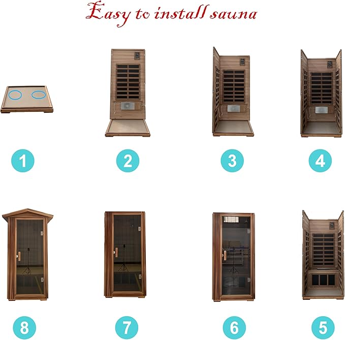 Red Cedar 1 Person Outdoor Ultra-Low Emf（0.5mg） Infrared Sauna, Multi-Person Home Sauna Spa, 1 Person Outdoor Sauna, Personal Indoor Sauna (Red Cedar Personal Outdoor Sauna)