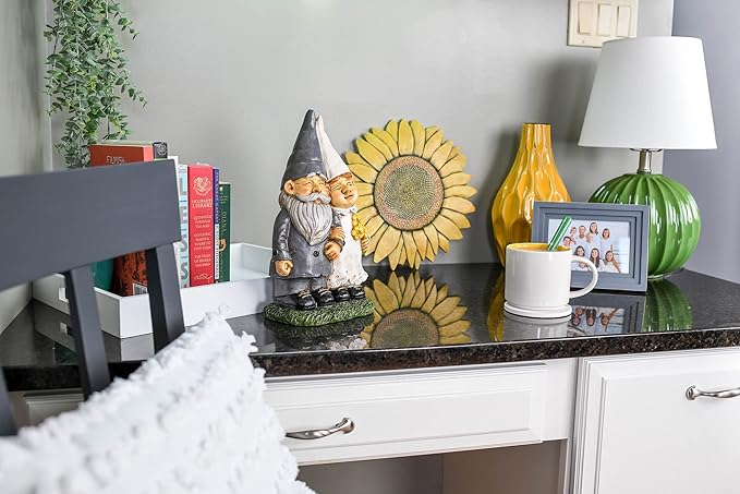 NAT & JULES Married Gnome Couple Colorful Finish 12 inch Resin Garden Statue