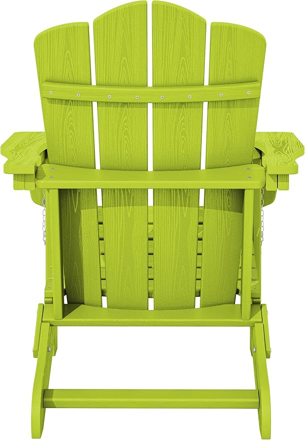 KINGYES Folding Adirondack Chair Set of 4, HDPE All-Weather Folding Adirondack Chair, Apple
