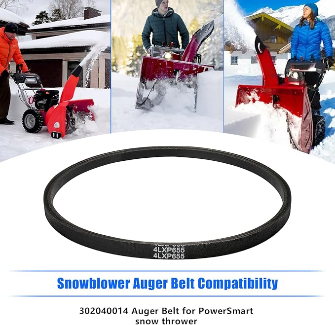 302040014 Snow Blower Auger Drive Belt Replacement for Powersmart DB7659 DB7659H Snow Thrower, Snowblower Belt Snow Thrower V Belt for Powersmart Snow Blower Replacement Parts
