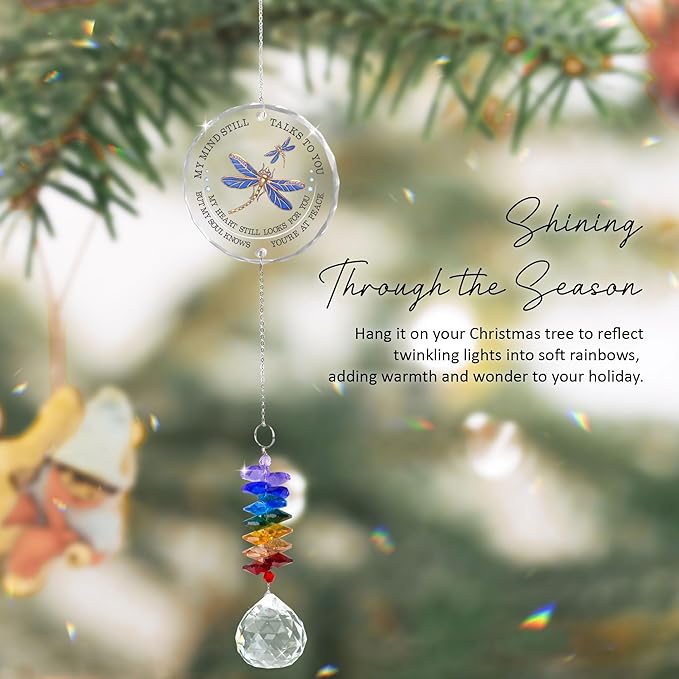 Memorial Suncatcher - Sympathy Gift for Loss of Loved One - Crystal Rainbow Maker - Bereavement Keepsake - Hanging Crystal Decor - Loss of Family Friend Pet - Suncatcher Ornament