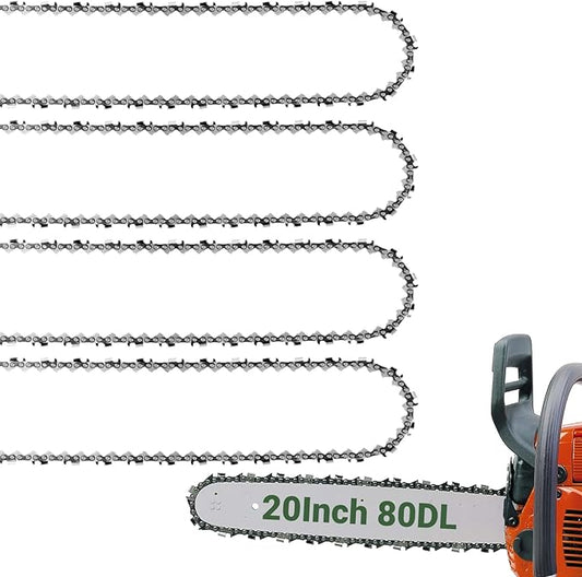20 Inch Chainsaw Chain 80 Drive Links .325" Pitch .050" Gauge Compatible with Fits Husqvarna450 Rancher,4435E,440E,445E,450E,Jonsered CS2252 MAKITA EA5600F Craftsman S205 and More (4Pack)