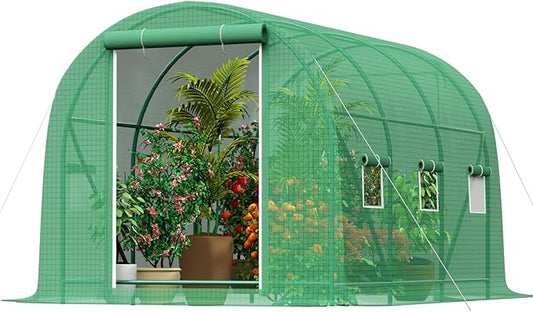 10x7x7 ft Greenhouse, Outdoor Walk-in GreenHouses with Screen Windows and Dual Zippered Door, Portable Waterproof Green Houses Tent for Outside Heavy Duty with Reinforced Frame #2