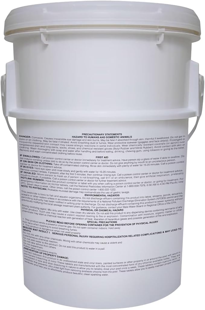 PROFELIZ 3 Inch Pool Chlorine Tablets, Slow-Dissolving Spa Sanitizer Eliminate Bacteria Algae Stabilized Chlorine for Swimming Pools Hot Tubs Spa Treatment (80lbs)