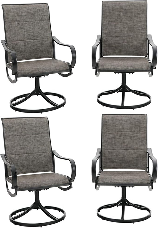 Sophia & William Patio Dining Chairs Patio Swivel Chairs 4 Pieces Quick Dry Textilene Patio Chairs Outdoor Furniture Support 300lbs for Lawn Garden Backyard Weather Resistant