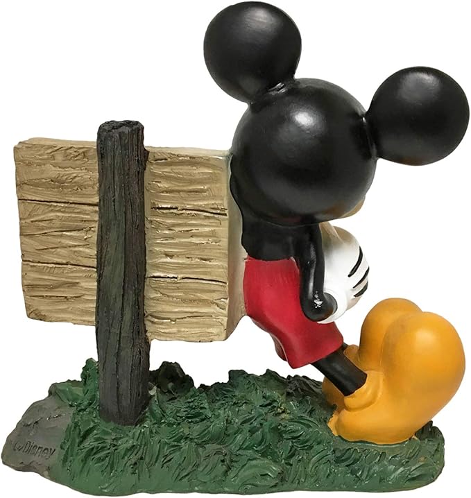 Disney Mickey Mouse Hi Sign Everyday Outdoor Garden Statue, 8 inches Tall, Officially Licensed Disney Product