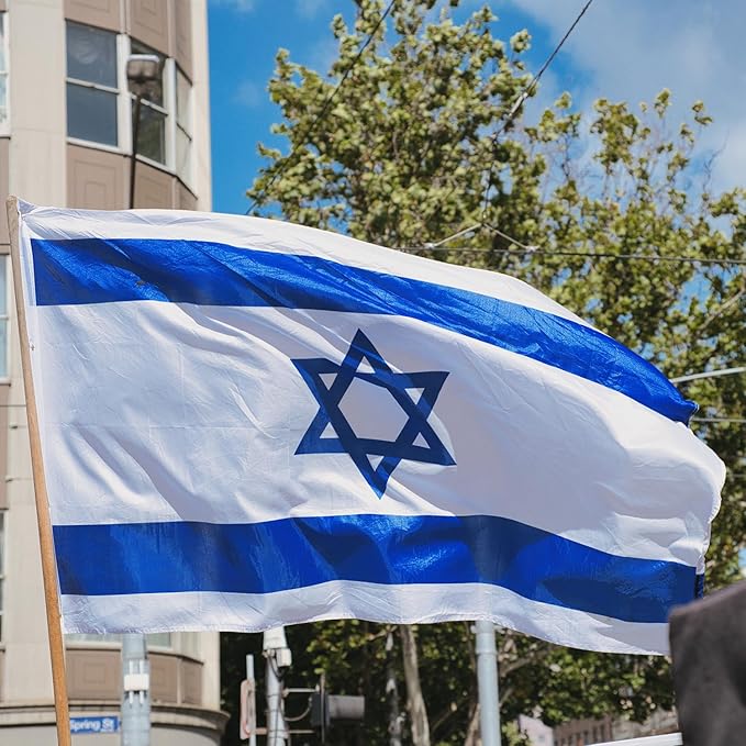 Israel Israeli Flag 3x5 ft Outdoor, Double Sided 3 Ply Heavy Duty National Flag for IL, 100% Quality Polyester Israeli Banner with Brass Grommets 4 Rows Stitches