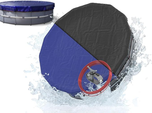 21 Foot Round Winter Pool Cover with Strong-Hold System | Triple-Layer 21 Ft Pool Covers for Above Ground Pools | 2-in-1 Swimming Pool Cover for Winter & Summer | Cold & UV Resistant 21Ft Poolcover
