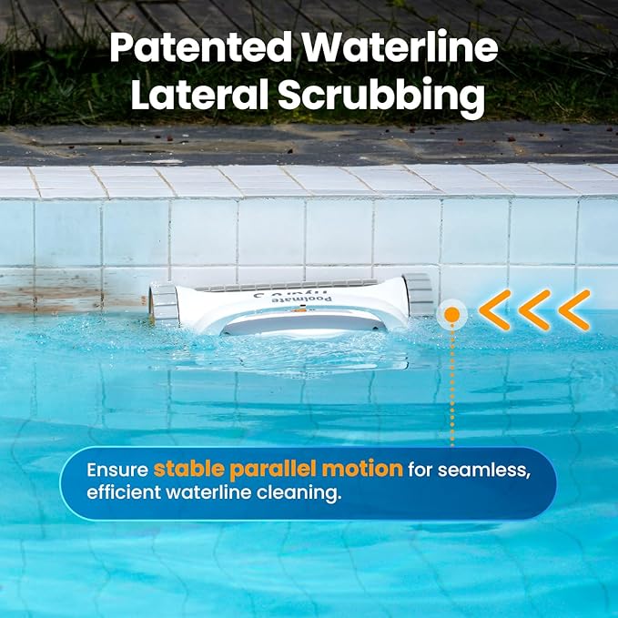 2025 Hydro3 Robotic Pool Cleaner for Inground/Above Ground Pools, 150W Cordless Pool Vacuum, Max 200min Runtime, 4.1L Filter Basket, Auto Waterline/Wall Cleaning, Max 1076 sq.ft Coverage
