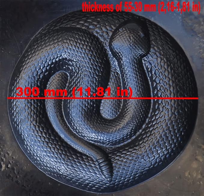 SvitMods Mold Snake DIY Statue for Garden Black ABC Plastic Concrete Cement Mould Rattlesnake Garden Decor Mold Croc for Garden Figure (D72 + D72-Smsll)