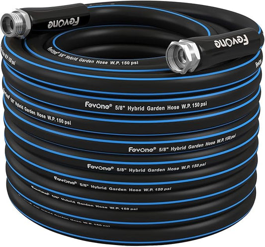 Fevone Garden Hose 75 ft., Lightweight Hybrid Water Hose, Flexible and Durable, Leak-Free Connections