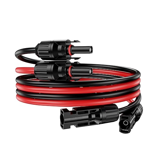 6Ft Solar Cable Solar ExtensionCable,10AWG Solar Panel Extension Cable with Female and Male Connectors,Waterproof SolarExtension Cable Kit (Red and Black).