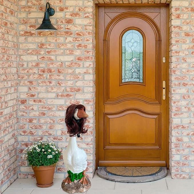 Porch Goose Wigs, Porch Goose Outfits Lawn Goose Statue Accessories for Outdoor Garden Patio Yard Goosey Decor （Style 10）